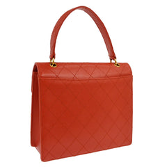 Chanel Vintage Top Handle Flap Bag Quilted Caviar