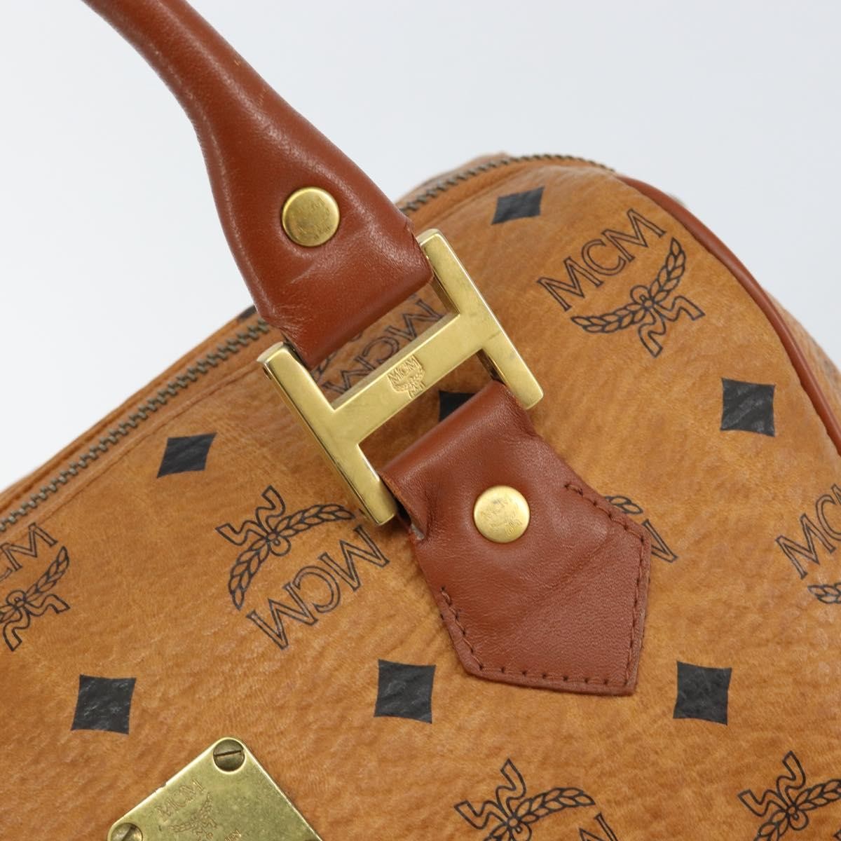 MCM Visetos Handbag Canvas and Leather