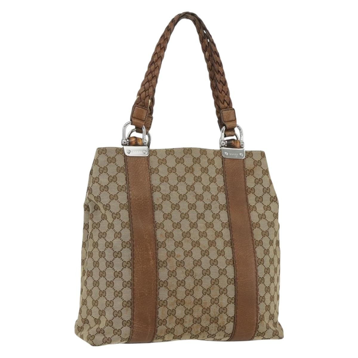 Gucci Bamboo Bar Tote GG Canvas