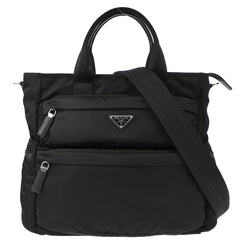 Prada Double Front Pocket Tote Quilted Tessuto