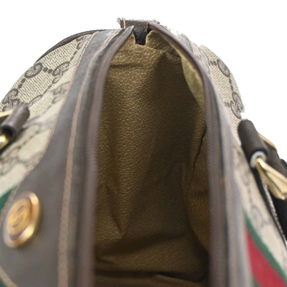 Gucci Vintage Web Boston Bag GG Coated Canvas