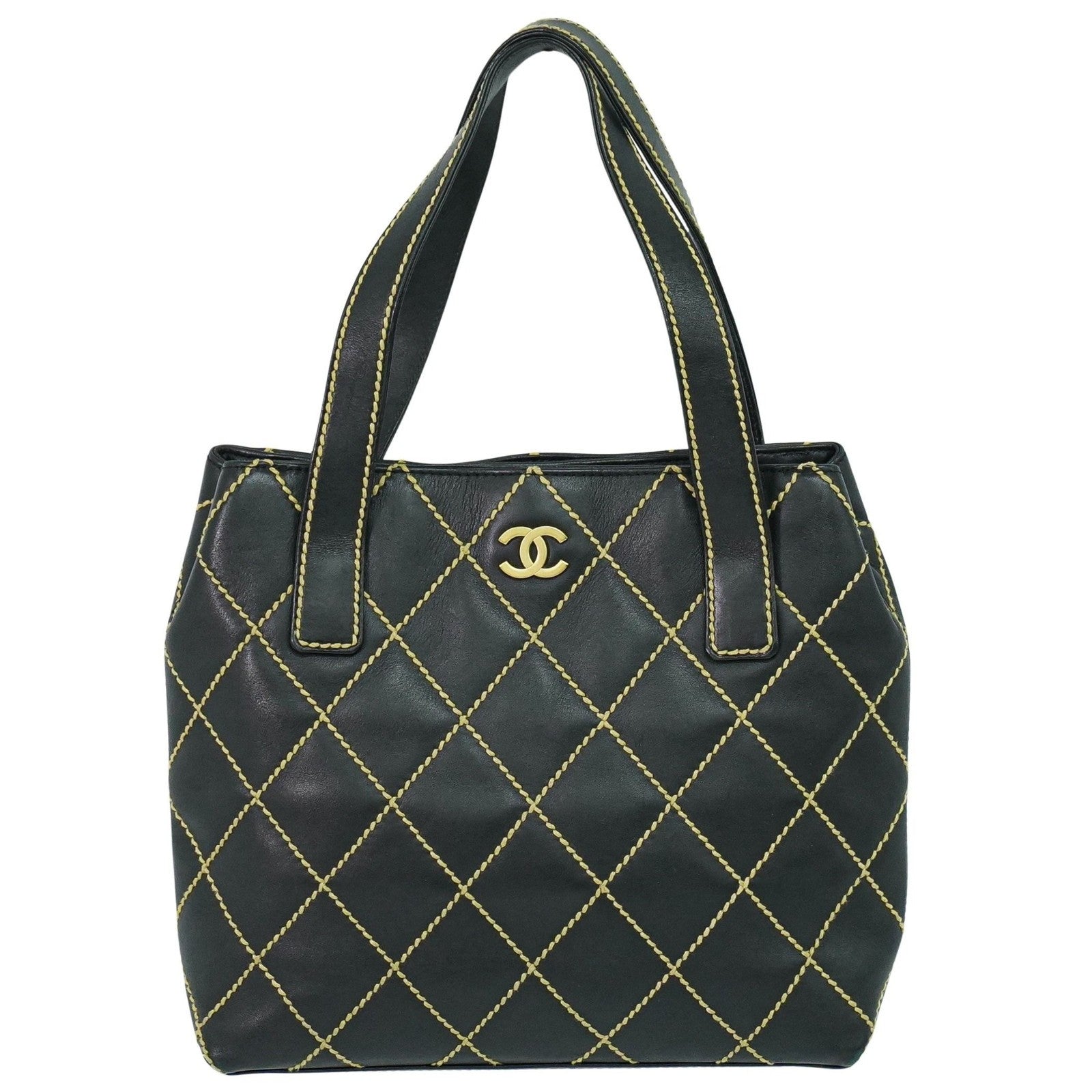 Chanel Surpique Tote Quilted Leather