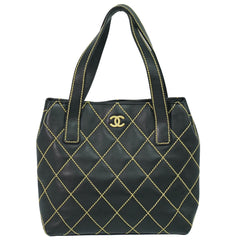 Chanel Surpique Tote Quilted Leather