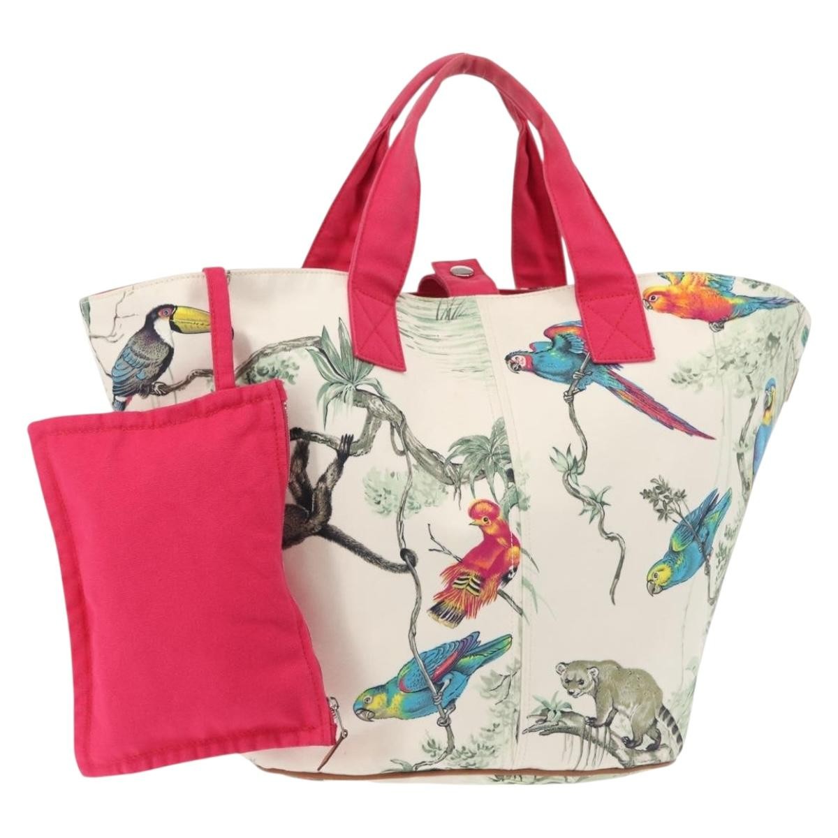 Hermes Panier De Plage Handbag Printed Canvas