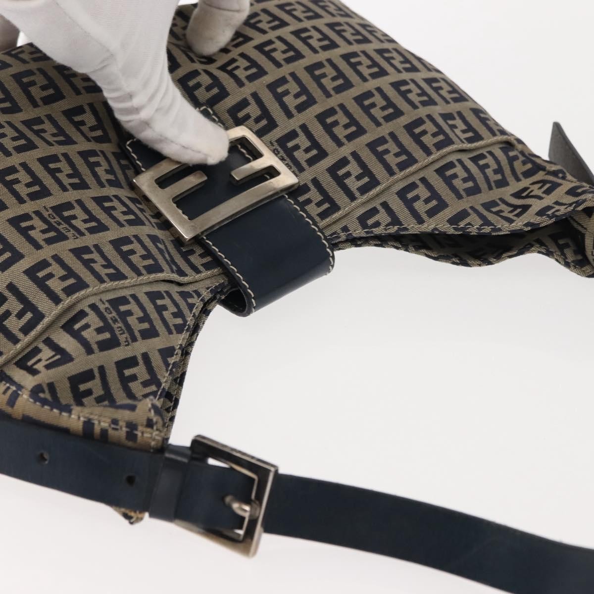 Fendi Belted Flap Shoulder Bag Zucchino Coated Canvas