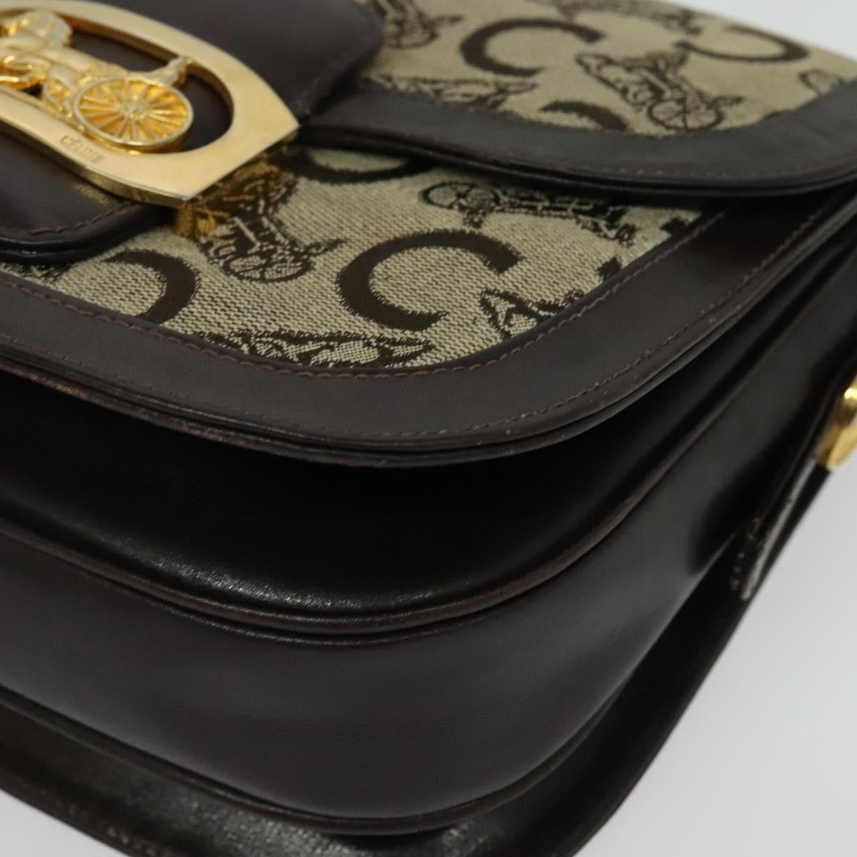 Celine C Sulky Shoulder bag Canvas and Leather