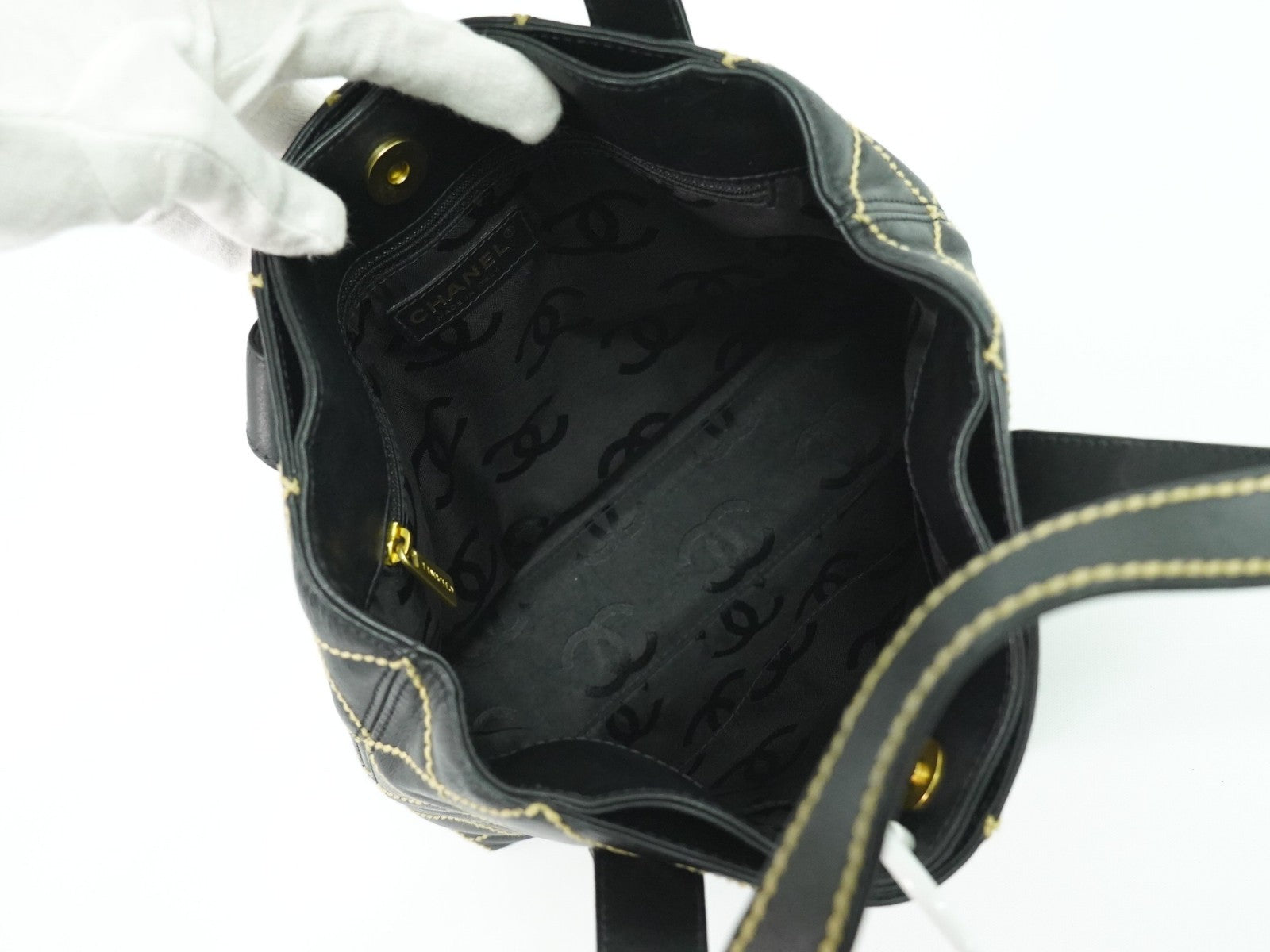 Chanel Surpique Tote Quilted Leather