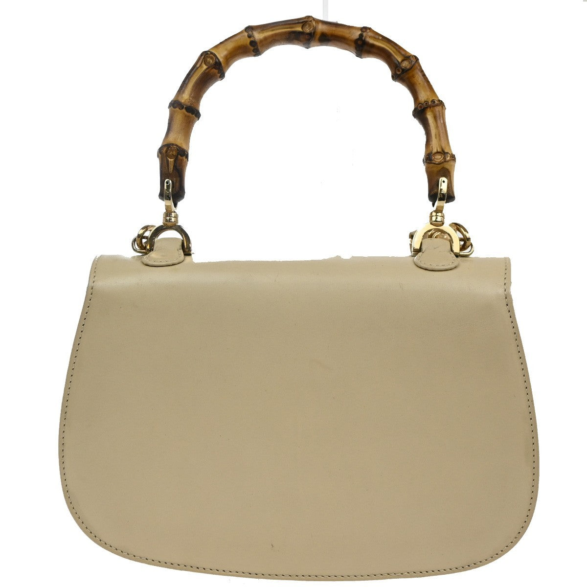 Gucci Vintage Convertible Bamboo Top Handle Bag Leather