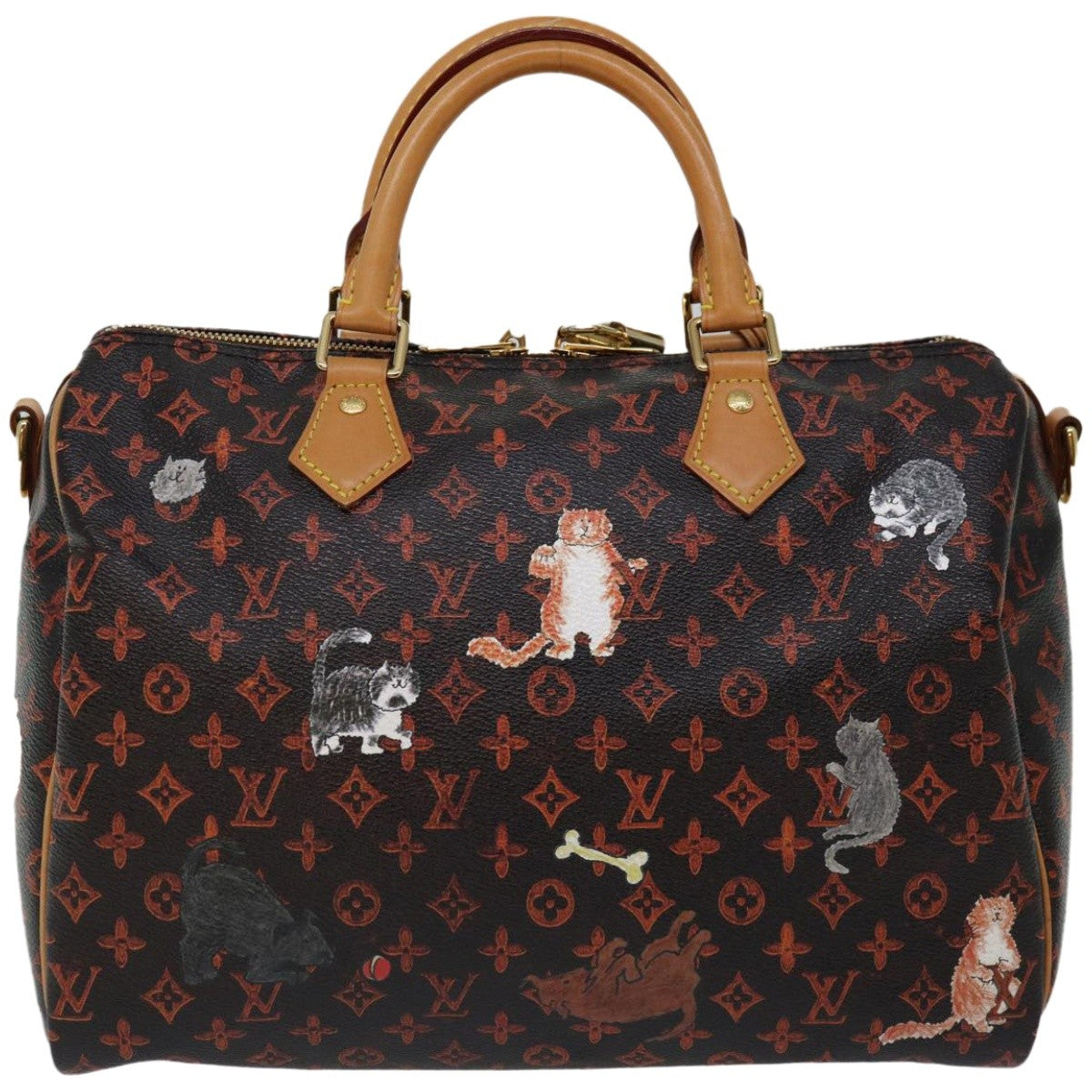 Louis Vuitton Speedy Bandouliere Bag Limited Edition Grace Coddington Catogram Canvas