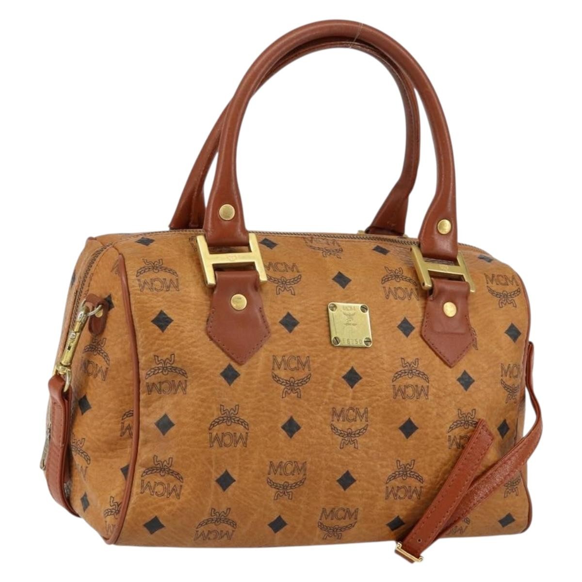 MCM Visetos Handbag Canvas and Leather