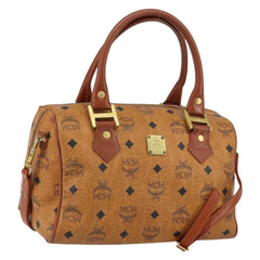 MCM Visetos Handbag Canvas and Leather