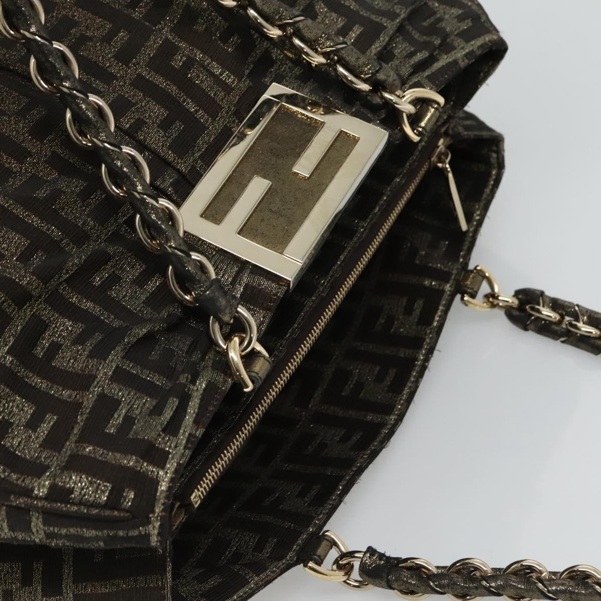 Fendi Mia Tote Metallic Zucca Canvas