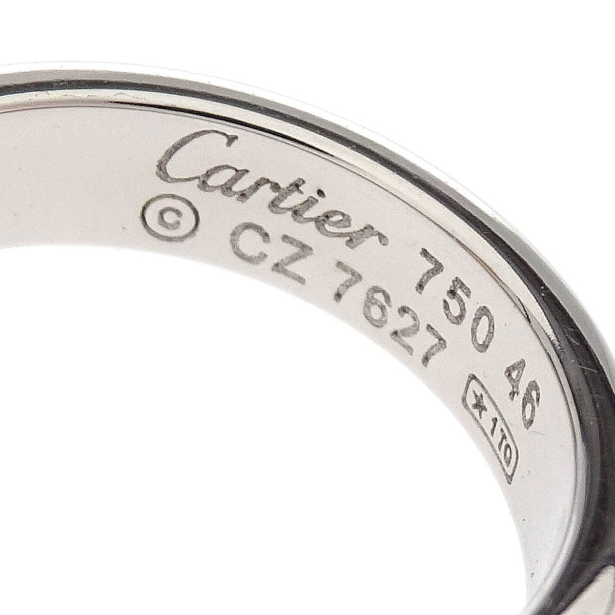 Cartier C de Cartier Happy Birthday Band Ring 18K White Gold