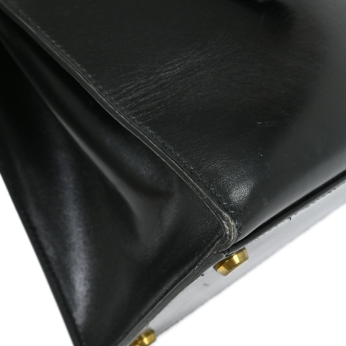 Hermes Kelly Handbag Black Box Calf with Gold Hardware