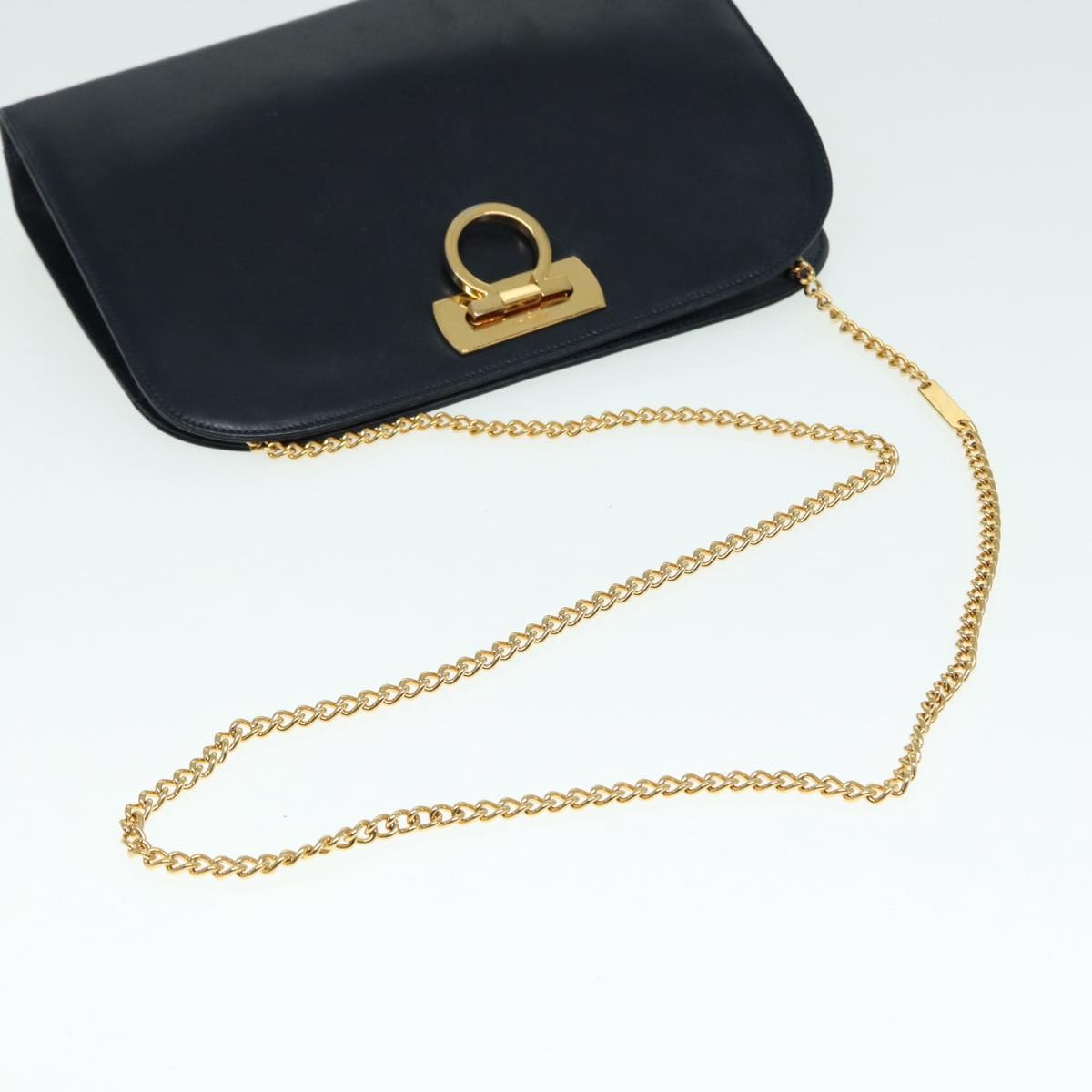 Salvatore Ferragamo Vintage Gancini Chain Shoulder Bag Leather