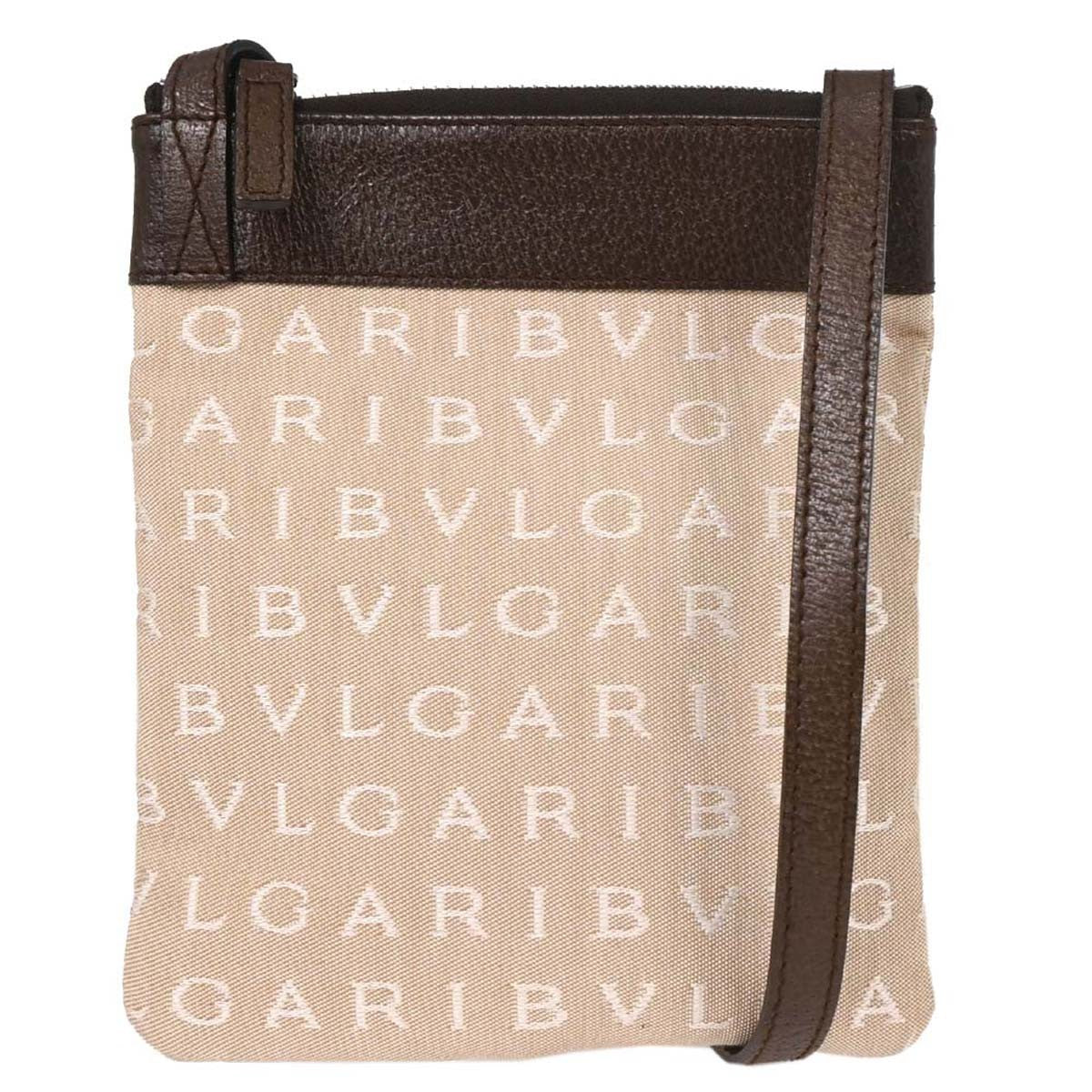 Bvlgari Logomania Shoulder Bag Canvas with Leather