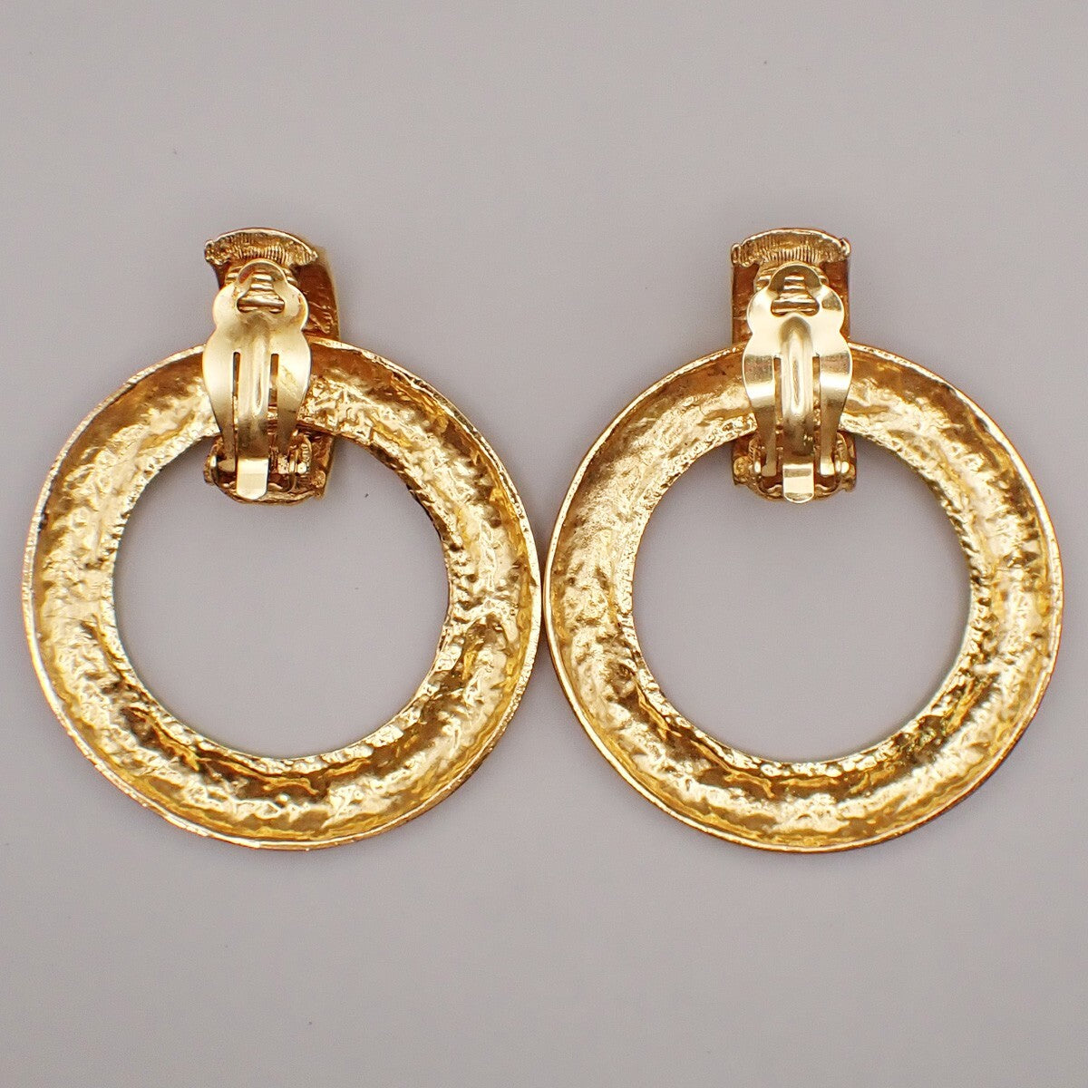 Chanel Vintage CC Round Drop Clip-On Earrings Metal