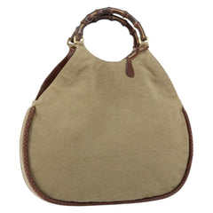 Gucci Vintage Bamboo Hobo Canvas