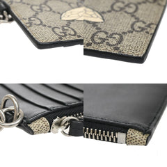 Gucci Bee Card Holder Printed GG Coated Canvas