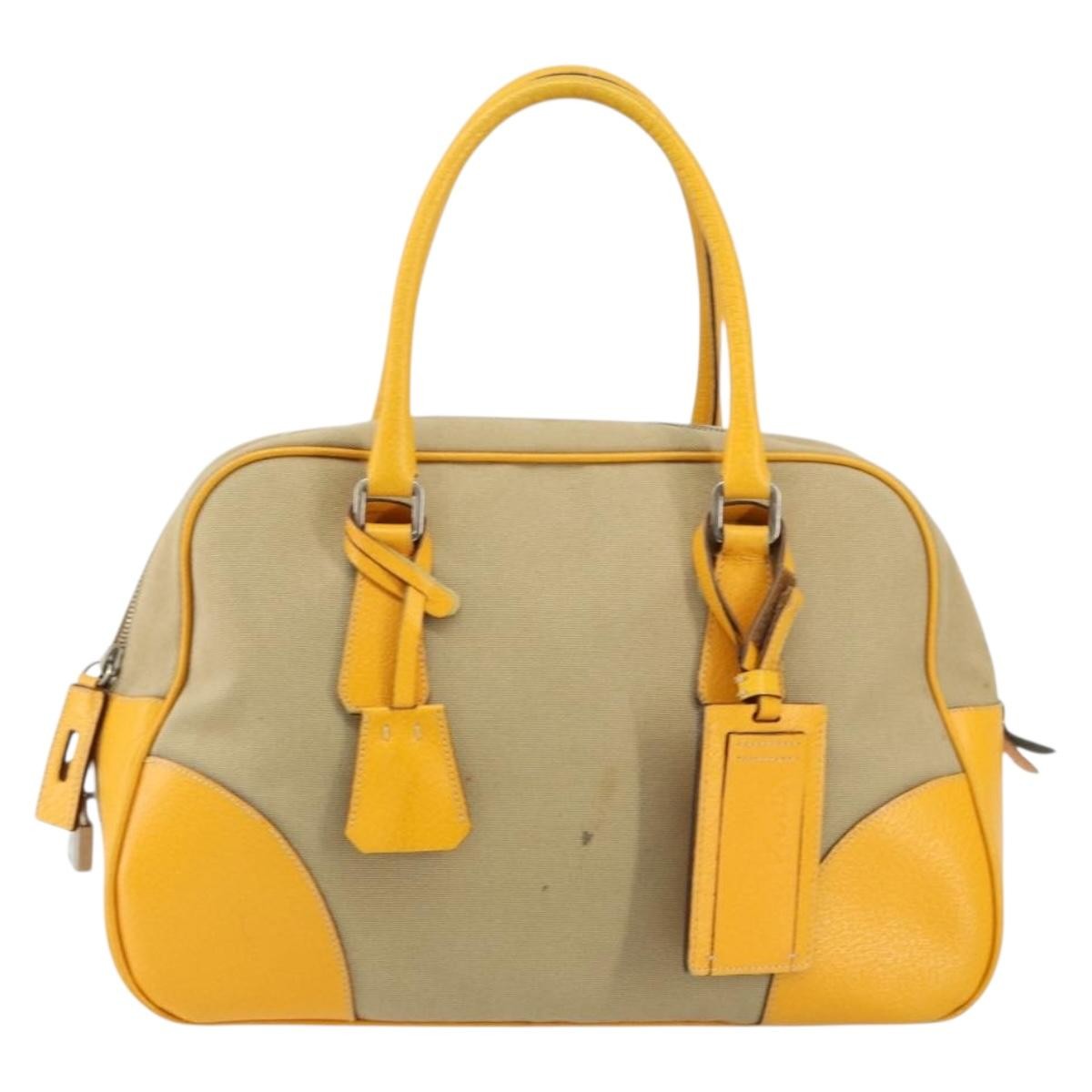 Prada Bowler Bag Canvas with Leather