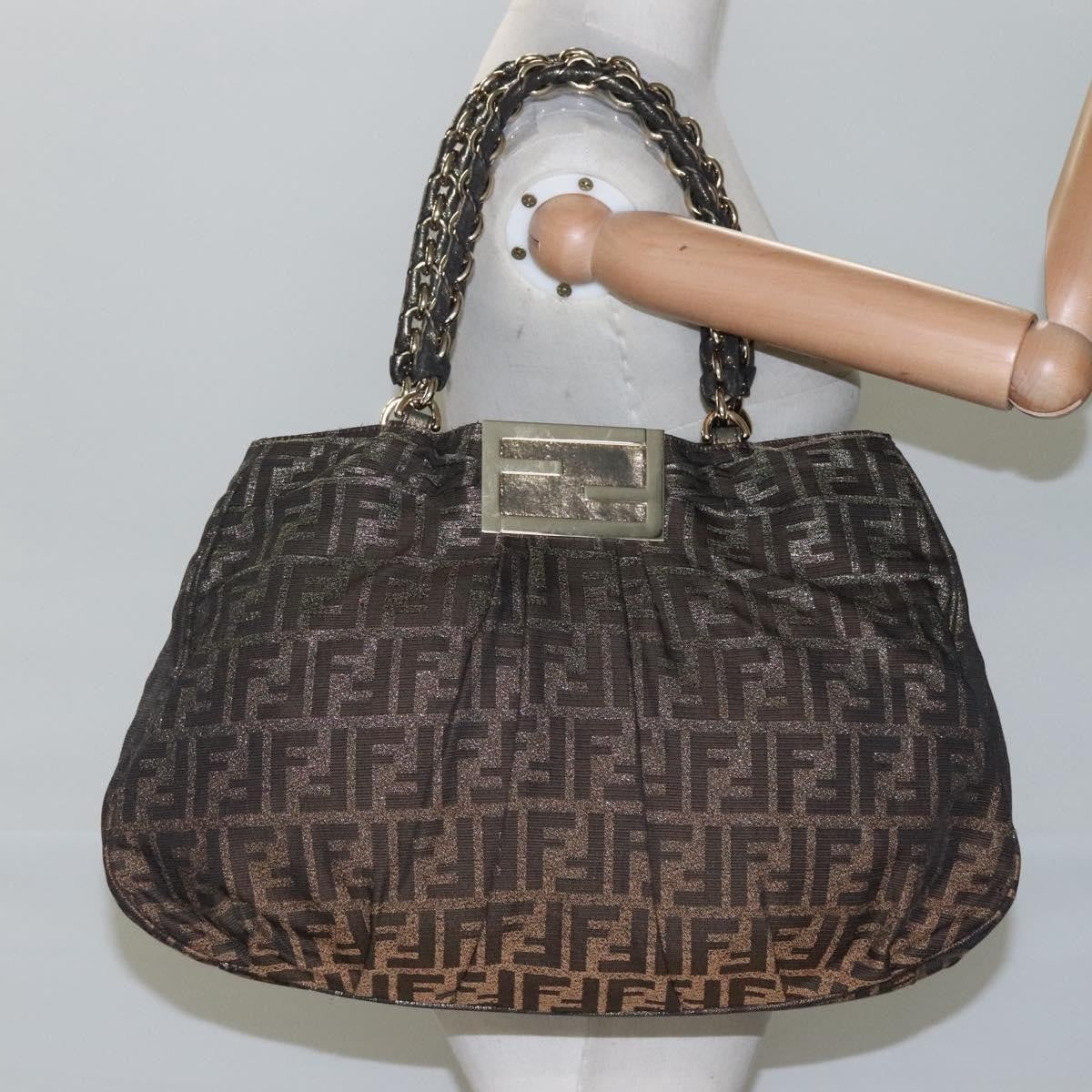 Fendi Mia Tote Metallic Zucca Canvas