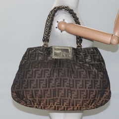 Fendi Mia Tote Metallic Zucca Canvas