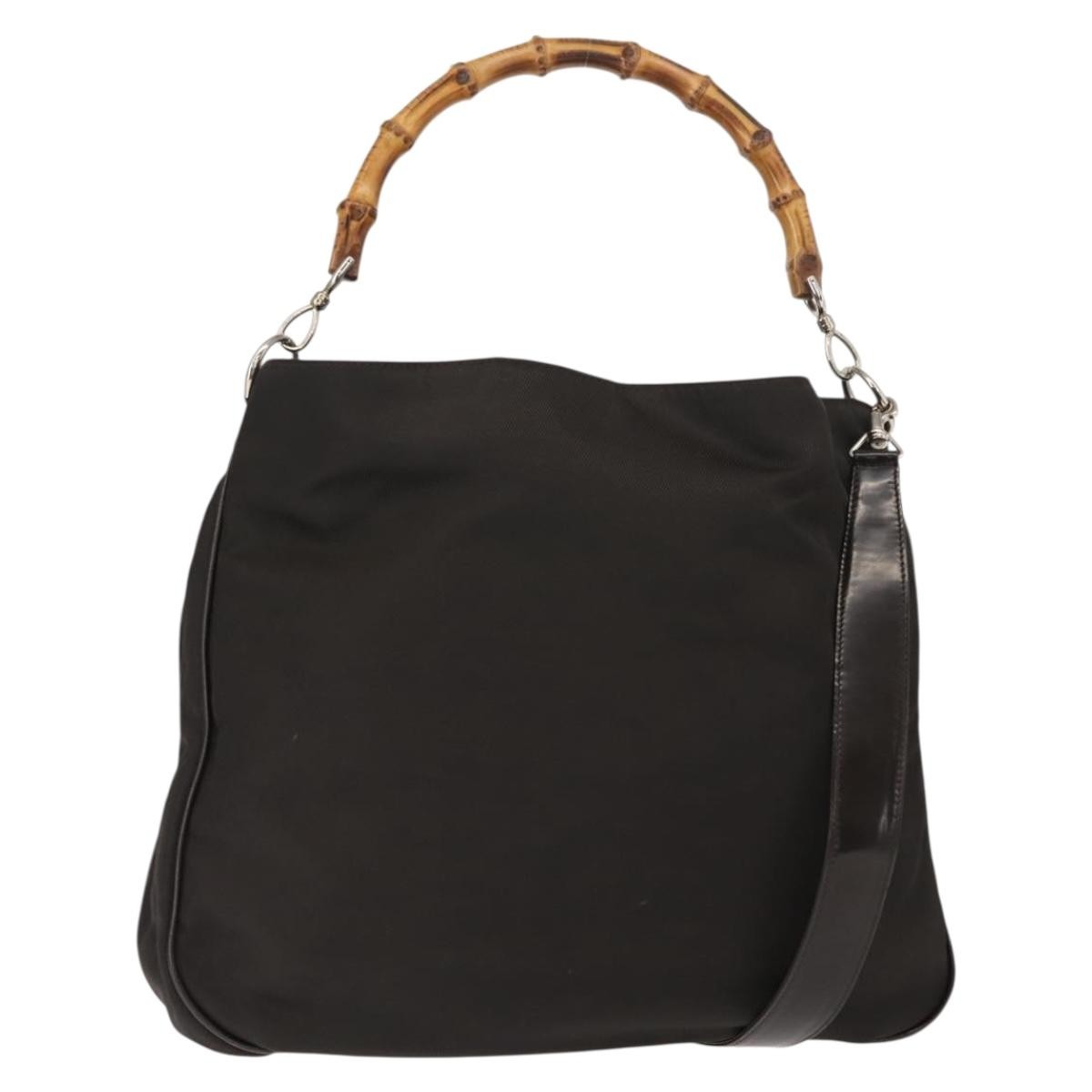 Gucci Vintage Bamboo Shoulder Bag Nylon