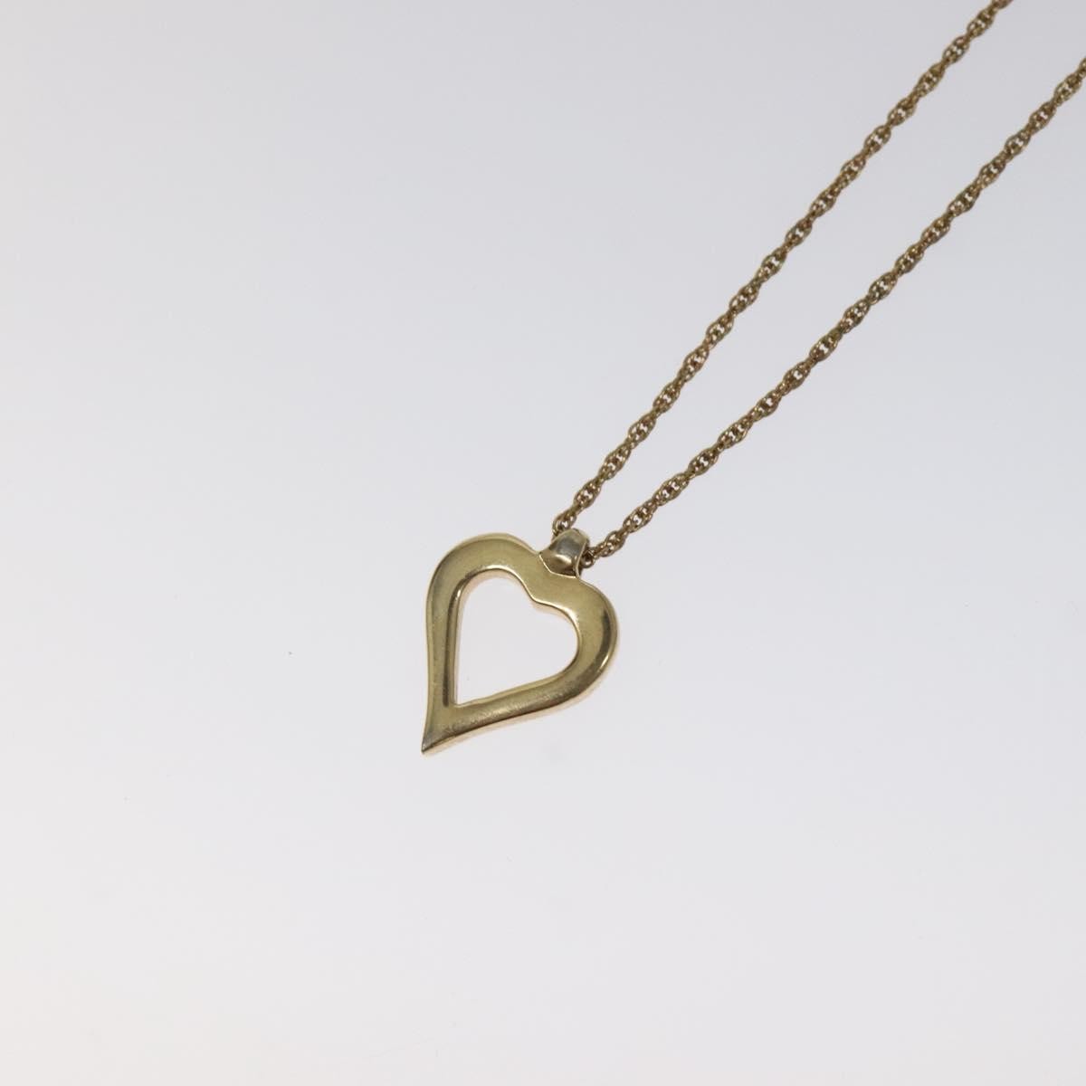 Christian Dior Logo Heart Pendant Necklace Metal