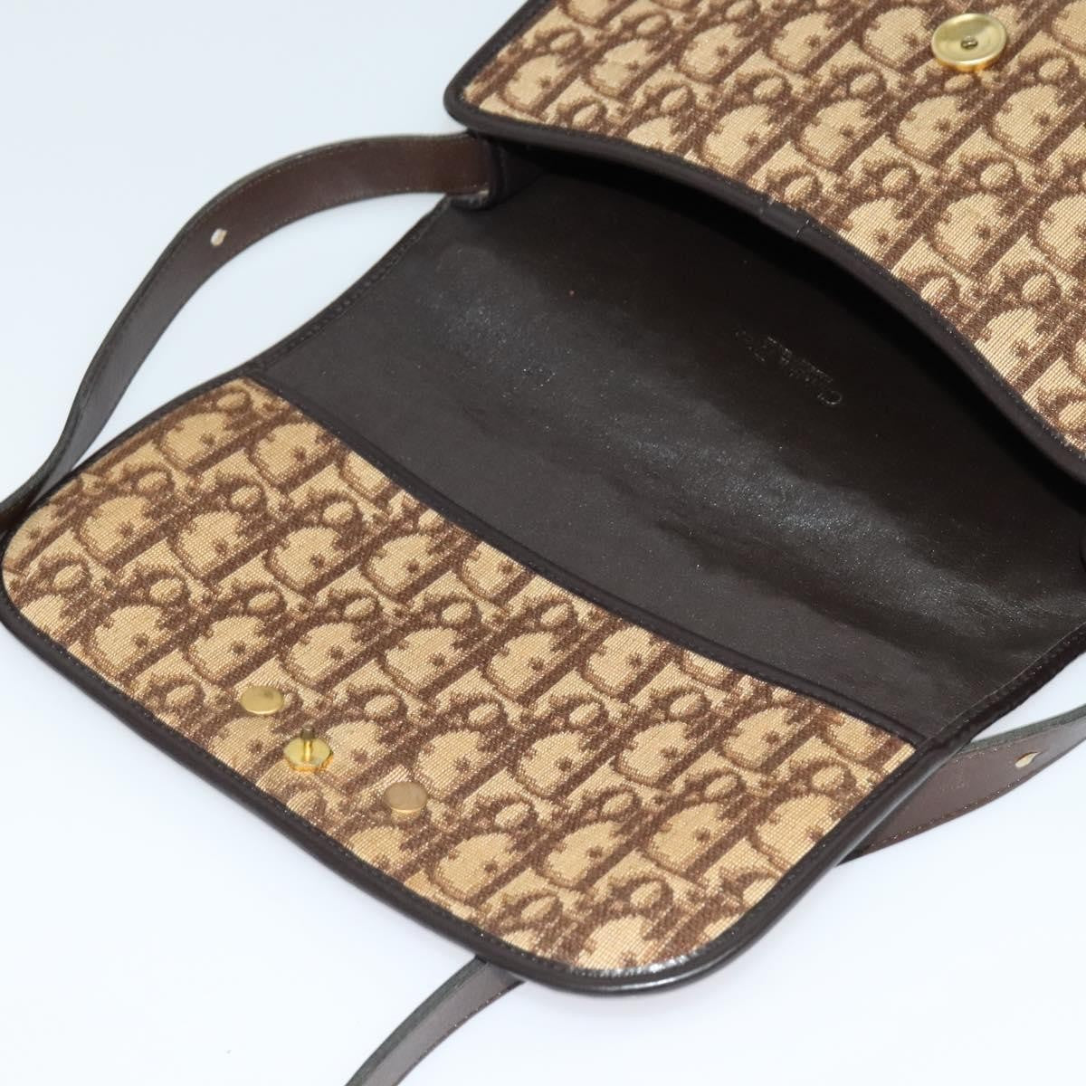 Christian Dior Vintage Trotter Flap Shoulder Bag Canvas