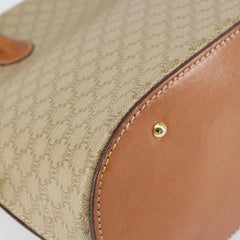 Celine Vintage Macadam Handbag Canvas and Leather