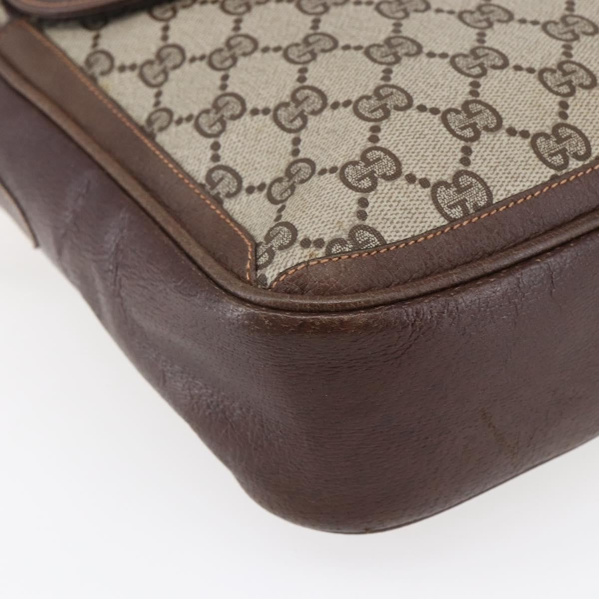 Gucci Front Pocket Messenger Bag GG Canvas with Leather