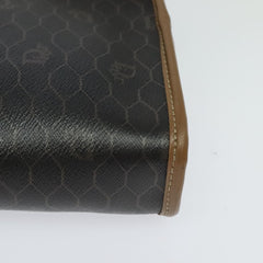 Christian Dior Vintage Honeycomb Zip Pouch Canvas and Leather