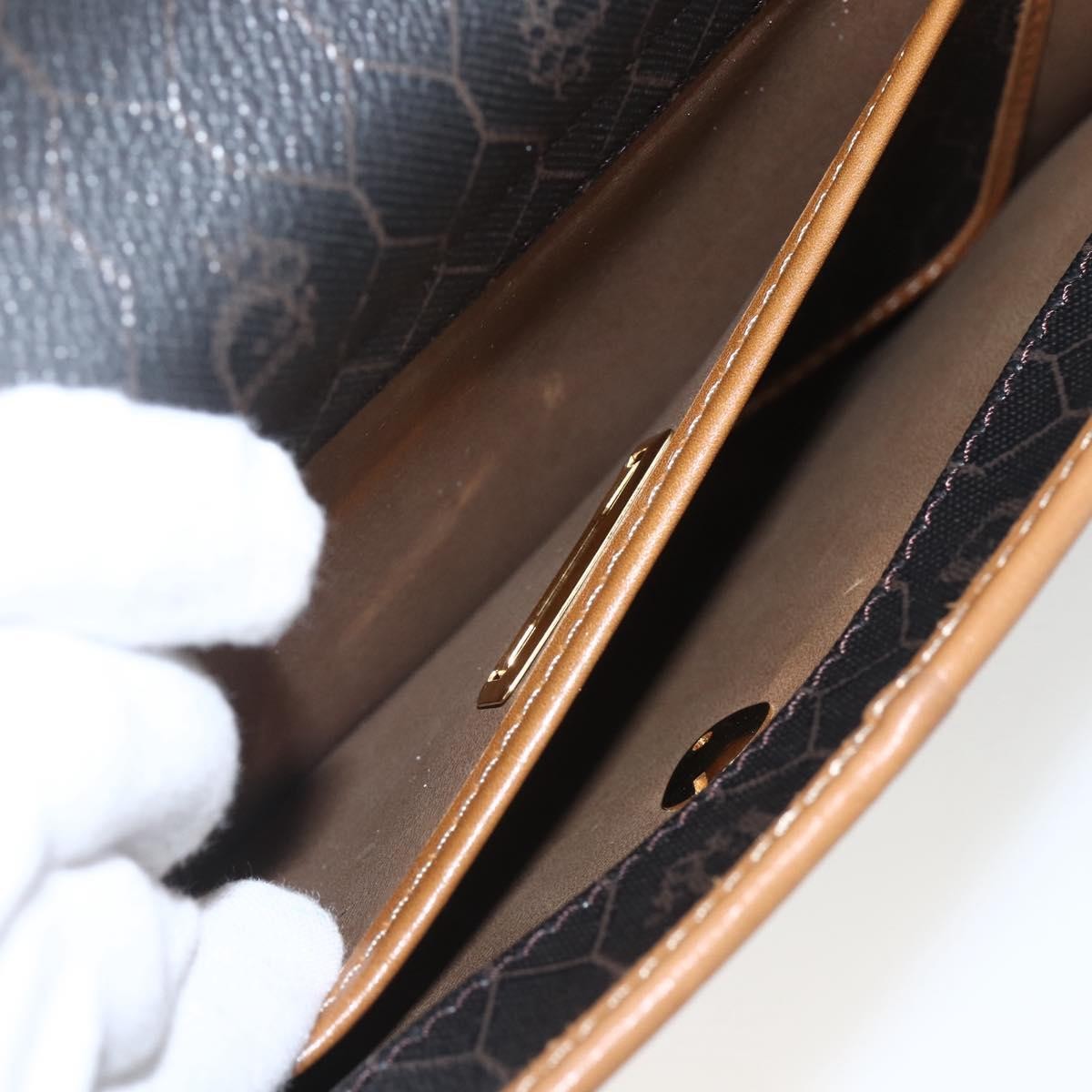 Christian Dior Vintage Honeycomb Shoulder Bag Canvas and Leather