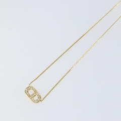 Christian Dior CD Pendant Necklace Metal and Crystals