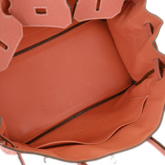 Hermes Birkin Handbag Pink Clemence with Palladium Hardware