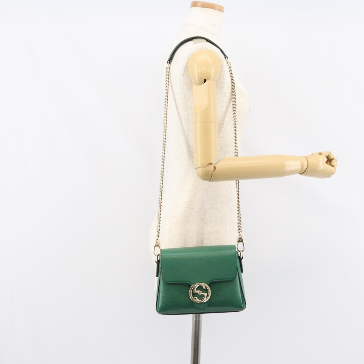 Gucci Interlocking Chain Crossbody Bag Leather