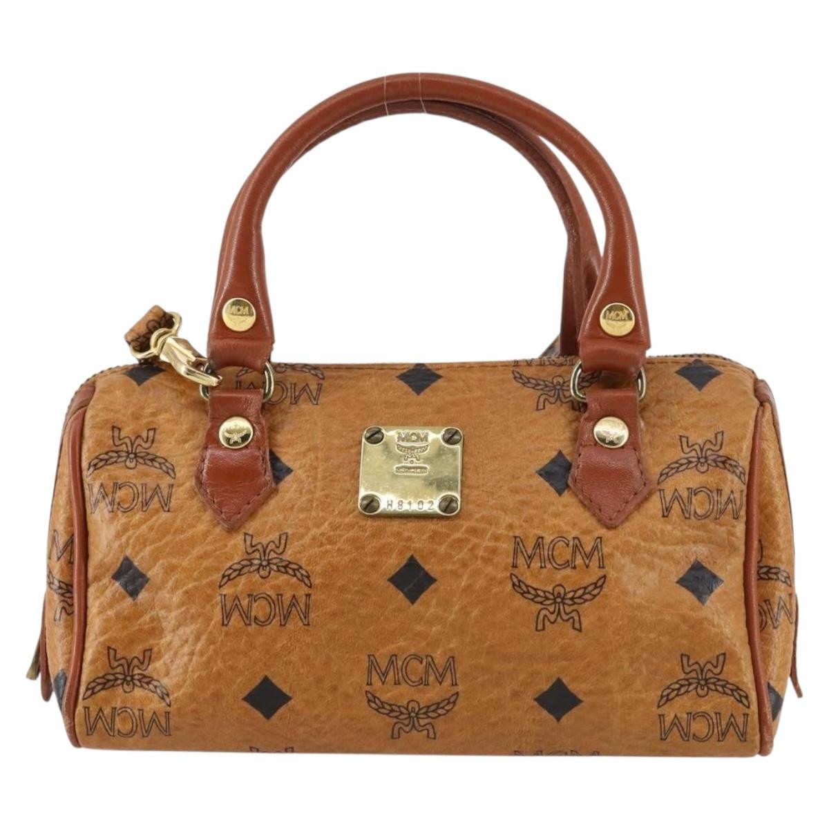 MCM Visetos Handbag Canvas and Leather