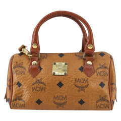 MCM Visetos Handbag Canvas and Leather