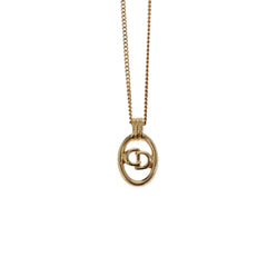 Christian Dior CD Pendant Necklace Gold-plated
