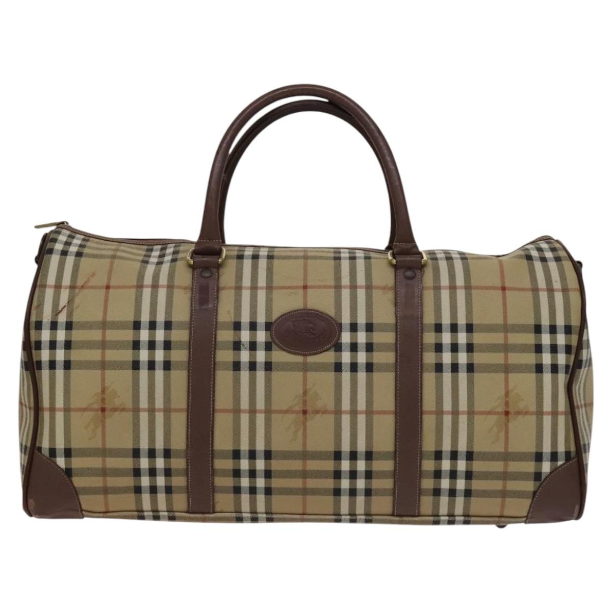 Burberry Convertible Weekend Duffle Bag Haymarket Coated Canvas