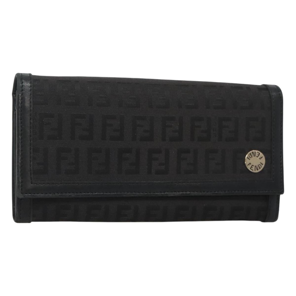 Fendi FF Flap Wallet Zucca Canvas with Embossed Leather