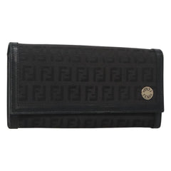 Fendi FF Flap Wallet Zucca Canvas with Embossed Leather