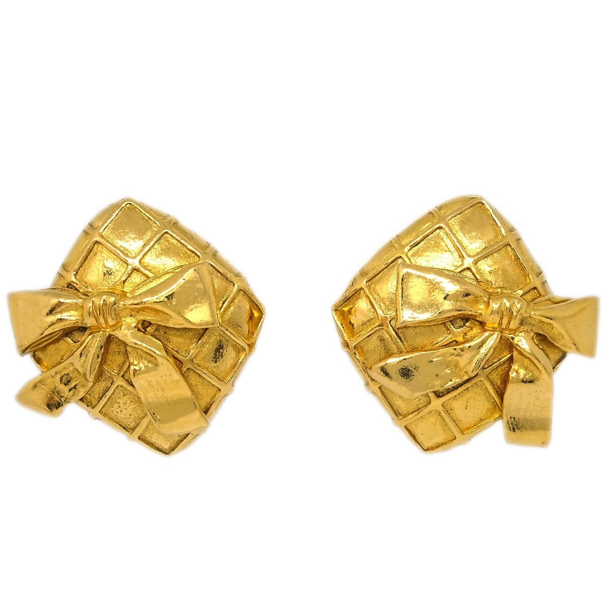 Chanel CC Rhombus Clip-On Earrings Metal