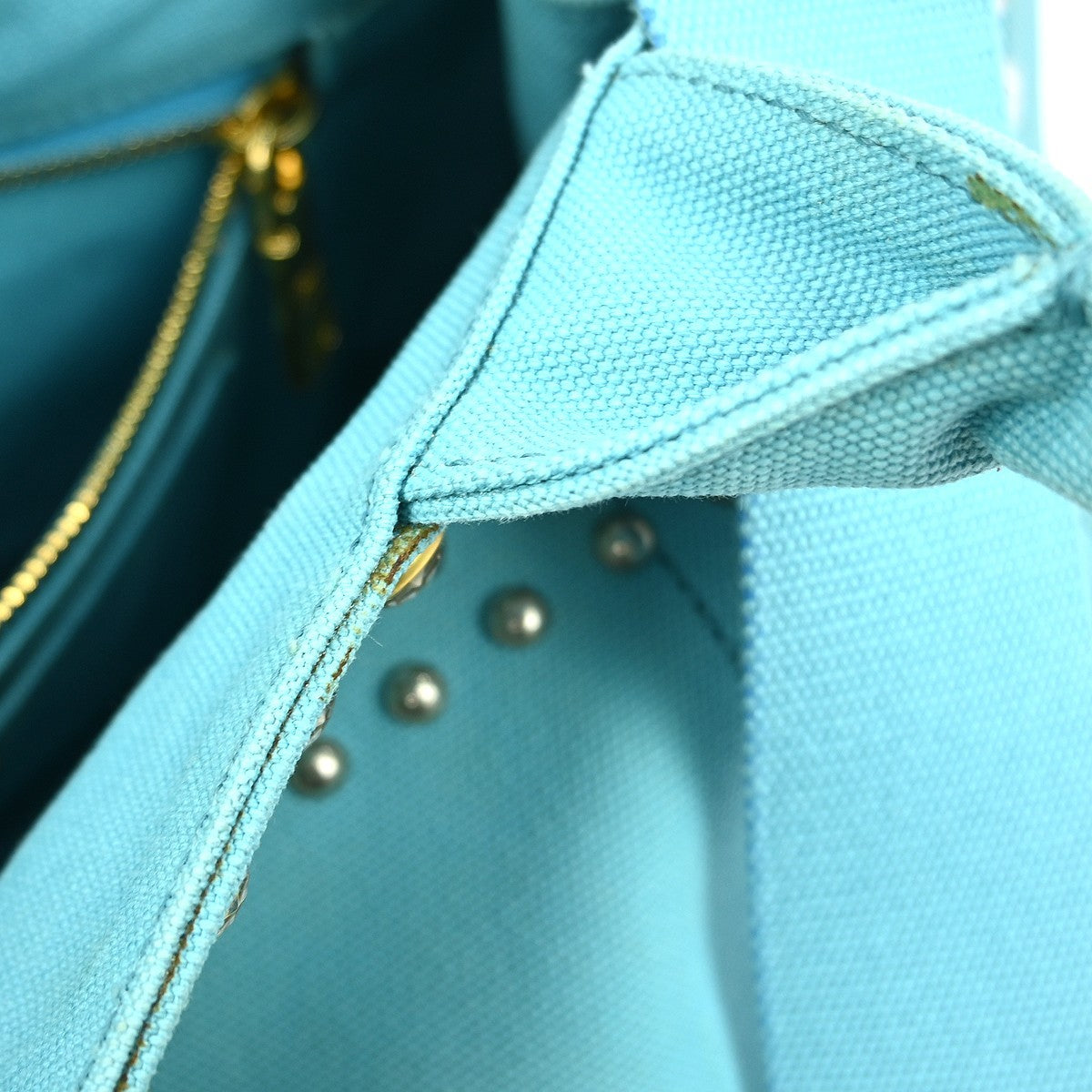 Prada Canapa Tote Rhinestone Embellished Canvas