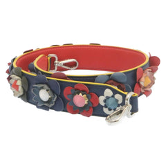 Fendi Flowerland Strap You Shoulder Strap Studded Leather