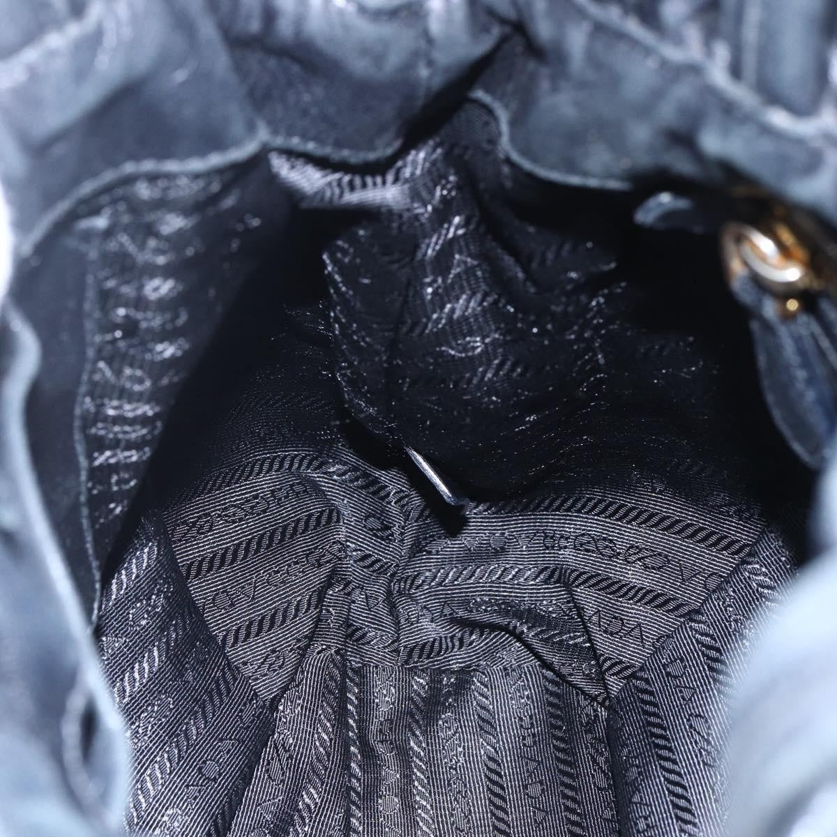 Prada Bow Tie Pleated Tote Leather