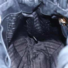 Prada Bow Tie Pleated Tote Leather