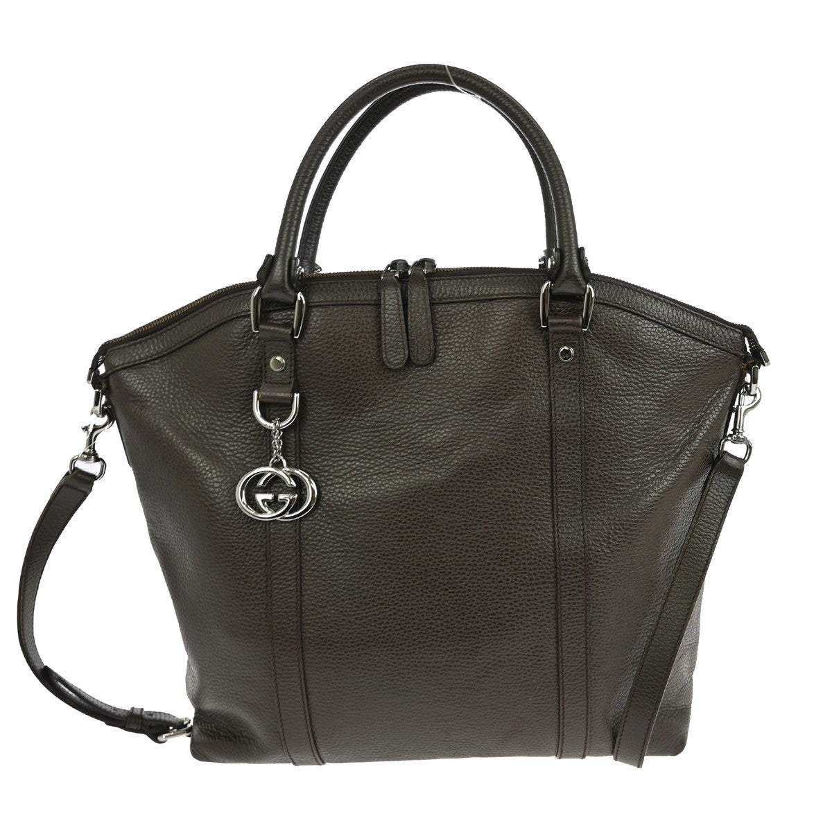 Gucci Britt Convertible Dome Satchel Leather