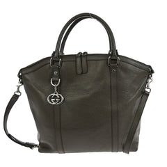 Gucci Britt Convertible Dome Satchel Leather