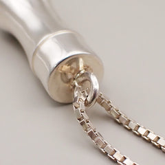 Gucci Bamboo Drop Pendant Necklace Sterling Silver